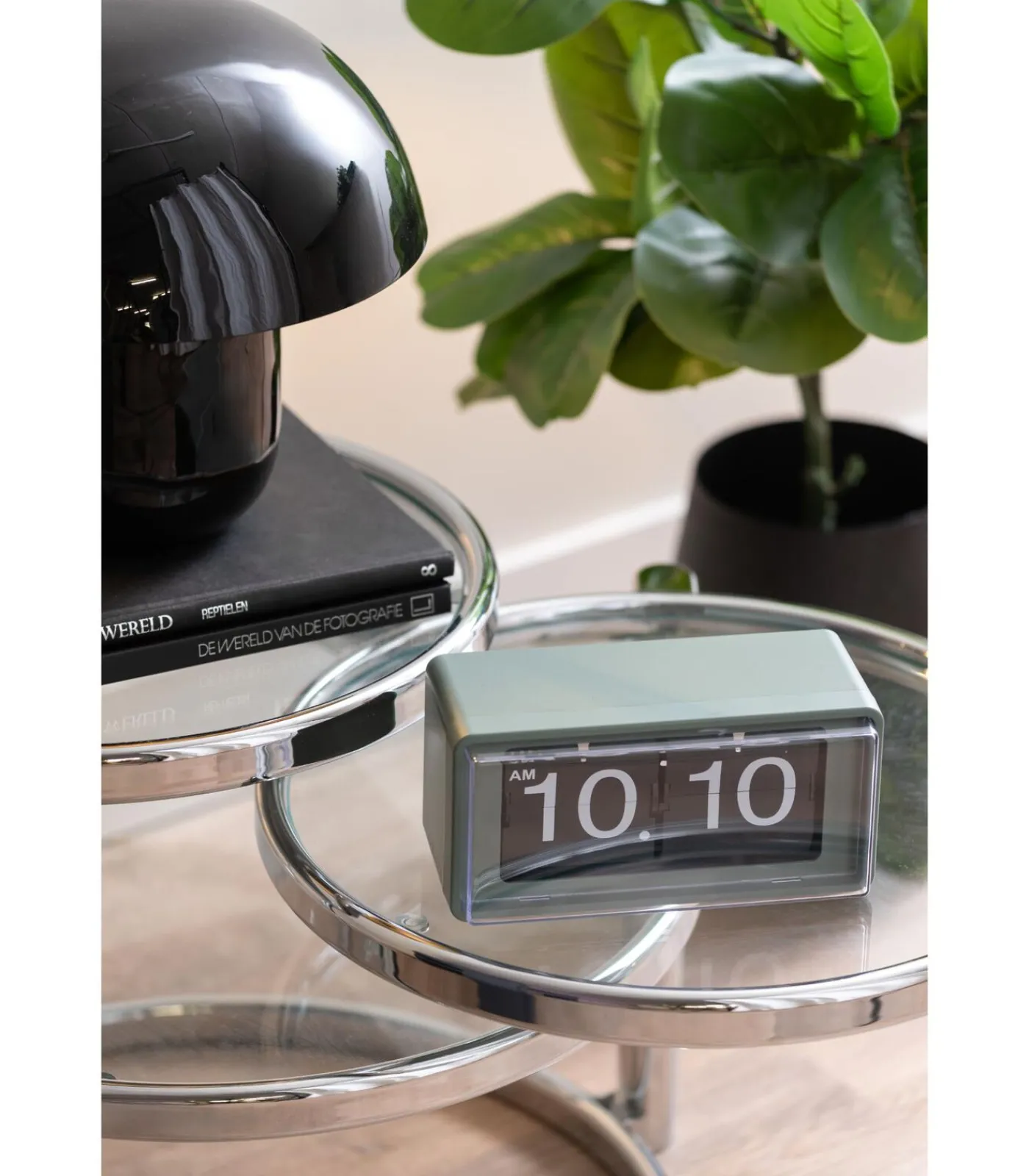 Clearance Wandklok Retro Boxed Flip - Jungle groen - 20x10x10cm Klokken