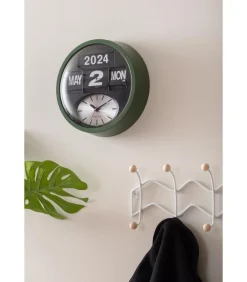 Karlsson Wandklok Round Flip - Jungle groen - 11x32.6x32.6cm
