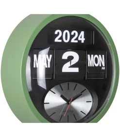 Karlsson Wandklok Round Flip - Jungle groen - 11x32.6x32.6cm