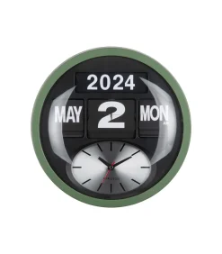 Karlsson Wandklok Round Flip - Jungle groen - 11x32.6x32.6cm