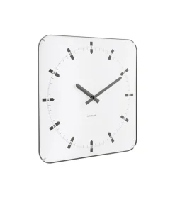 Clearance Wandklok Sucinto Dome Square - Wit - 35x35x35cm Klokken