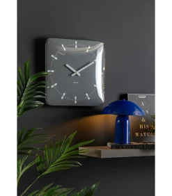 Karlsson Wandklok Sucinto Dome Square - Grijs - 35x35x35cm