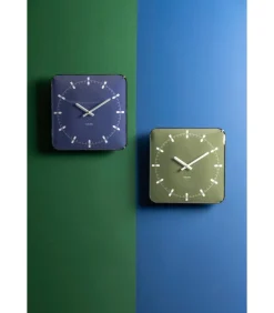 Best Wandklok Sucinto Dome Square - Groen - 35x35x35cm Klokken