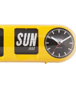 Hot Wandklok Tube Flip - Heldergeel - 38x10x13.5cm Klokken