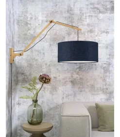 New Wandlamp Andes - Bamboe/Blauw - 95x47x55cm Muurverlichting