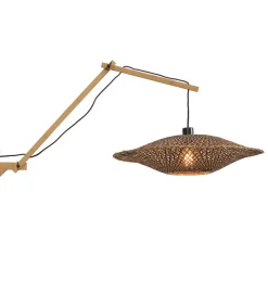Sale Wandlamp Bali - Bamboe/Zwart - 105x60x55cm Muurverlichting
