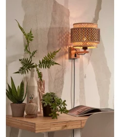 Best Wandlamp Bhutan - Bamboe - Ø25cm Muurverlichting