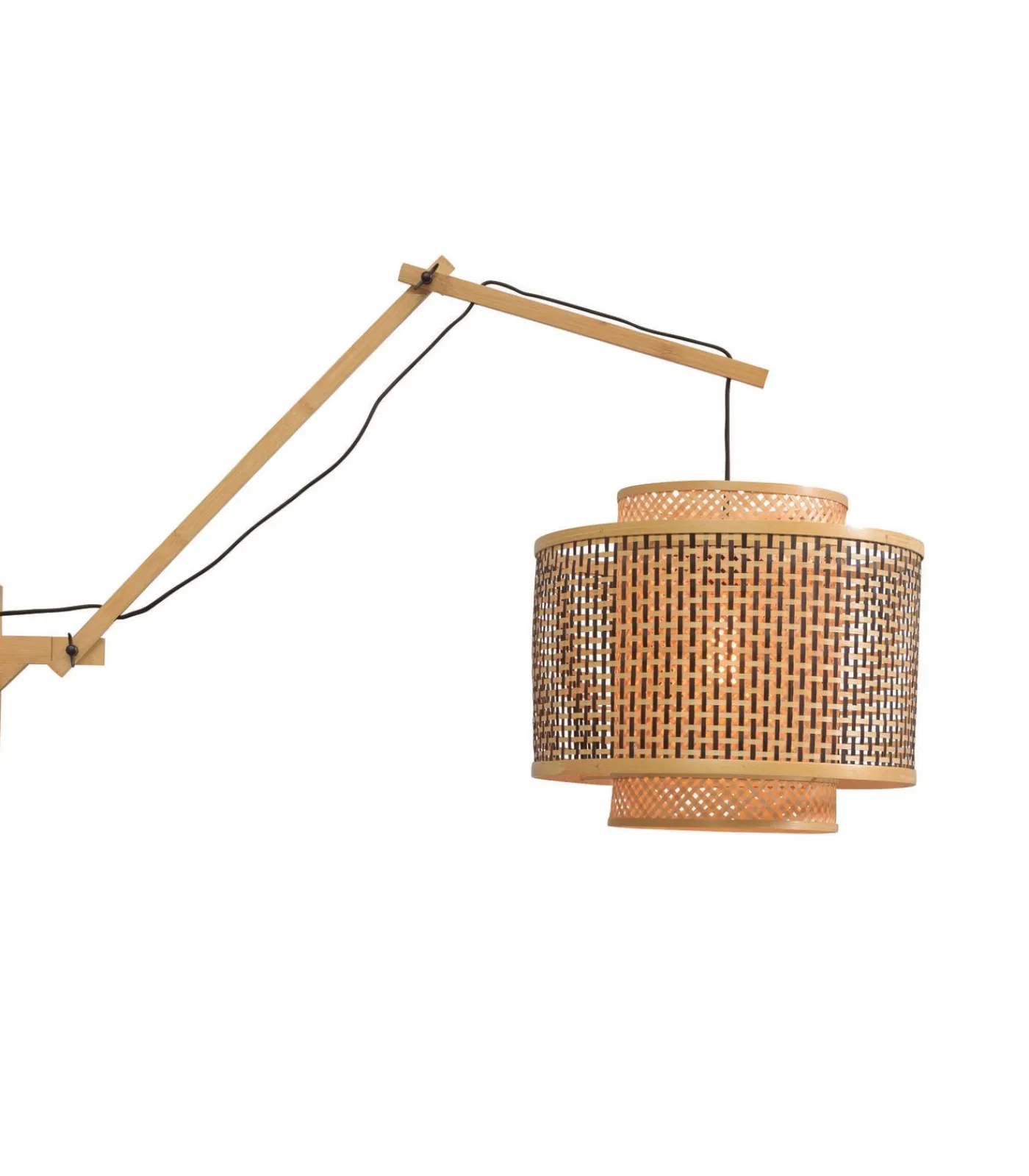 GOOD &MOJO Wandlamp Bhutan - Bamboe/Zwart - 90x40x55cm