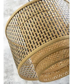 GOOD &MOJO Wandlamp Bhutan - Bamboe/Zwart - 90x40x55cm