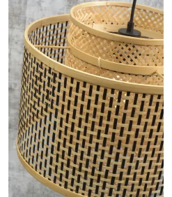 GOOD &MOJO Wandlamp Bhutan - Bamboe/Zwart - 90x40x55cm