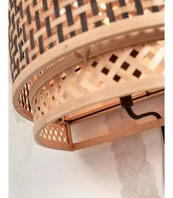 GOOD &MOJO Wandlamp Bhutan - Bamboe/Zwart - 32x16x27cm