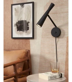 Discount Wandlamp Bordeaux - Zwart - 10.5x26x34.5cm Muurverlichting