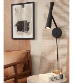 Discount Wandlamp Bordeaux - Zwart - 10.5x26x34.5cm Muurverlichting