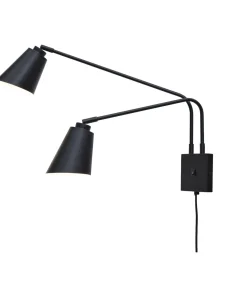 Discount Wandlamp Bremen - Zwart - 130x60x49cm - 2L Muurverlichting