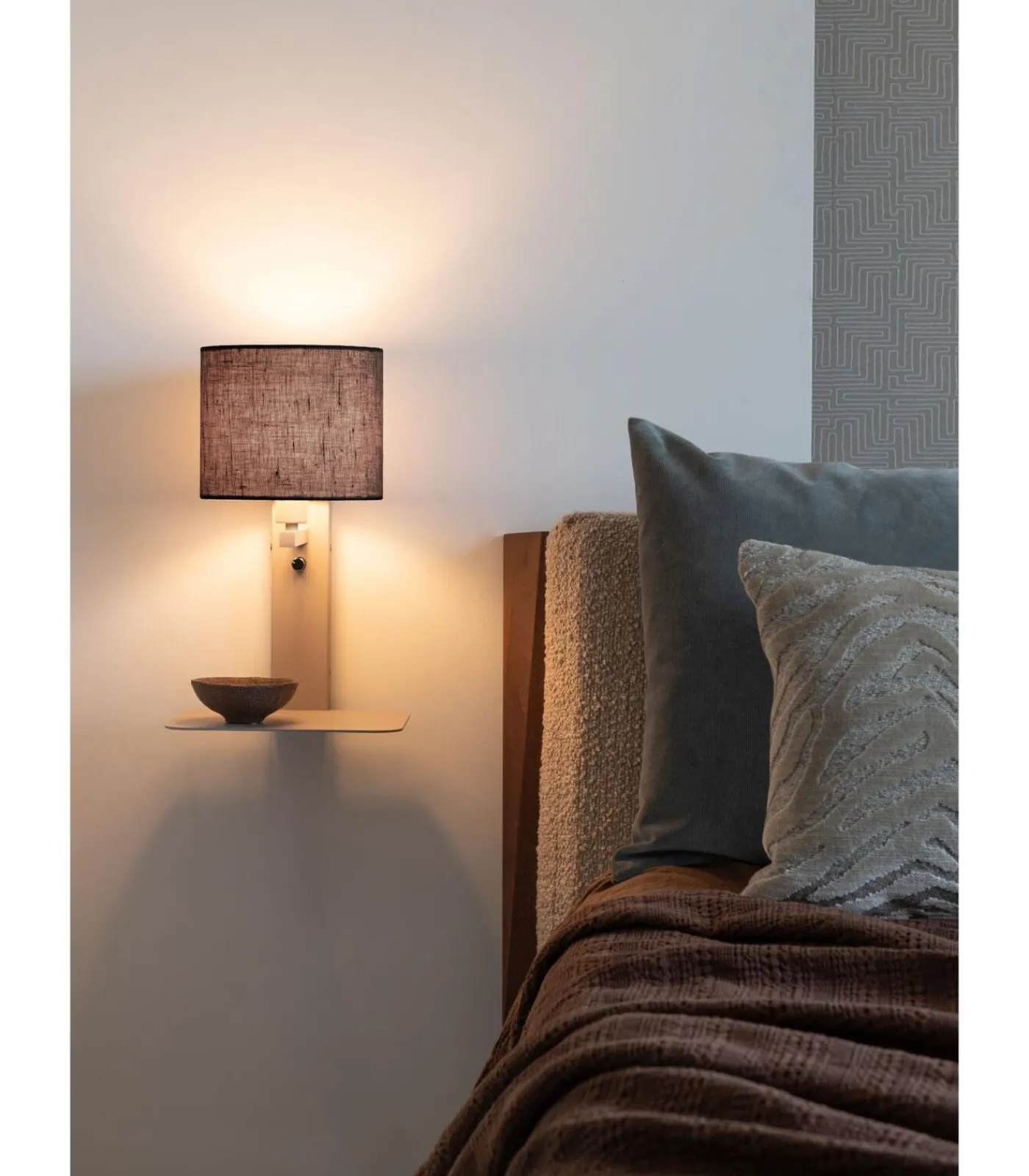 Sale Wandlamp Florence - Bruin - 24x24x42cm Muurverlichting