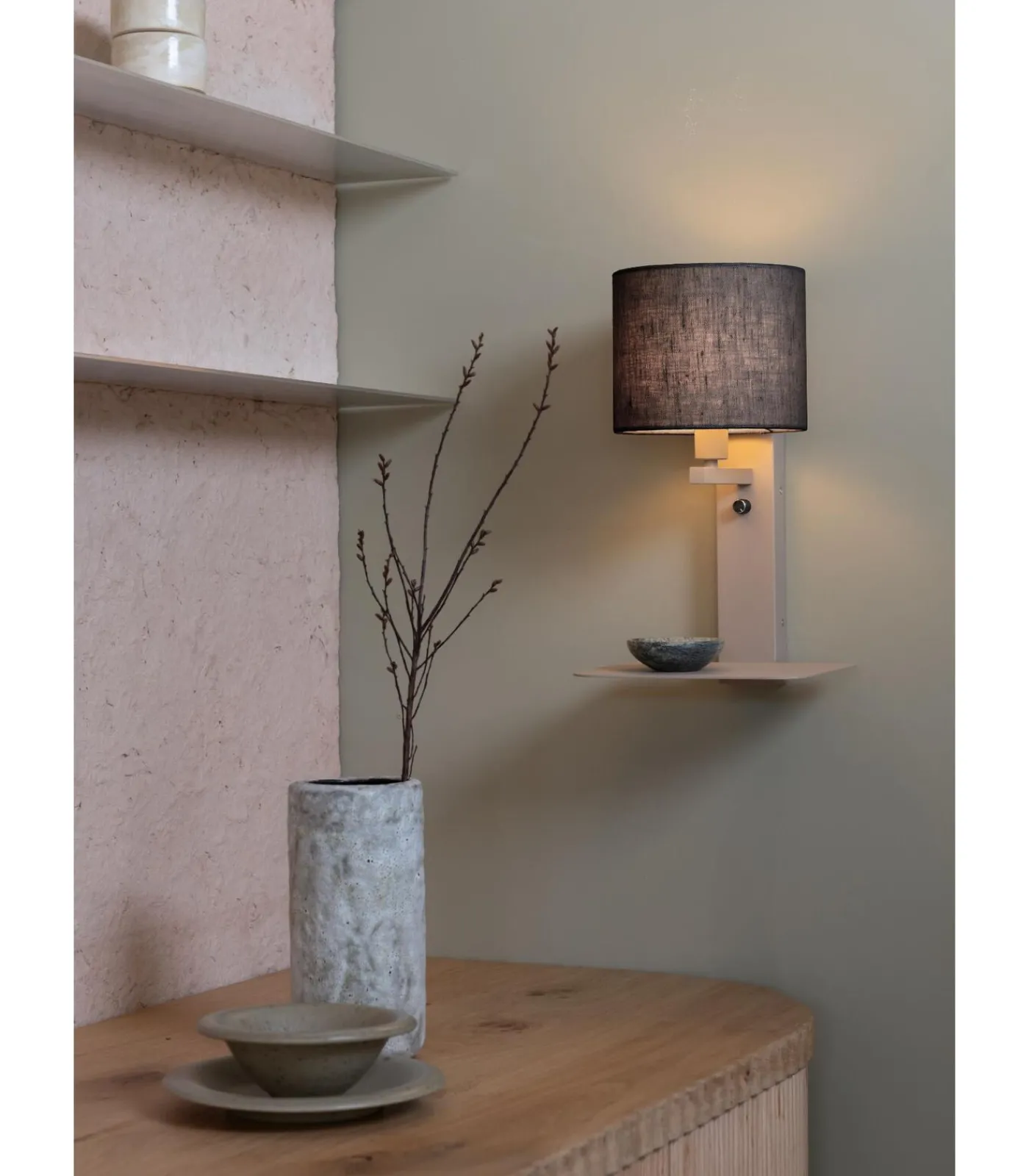 Sale Wandlamp Florence - Bruin - 24x24x42cm Muurverlichting