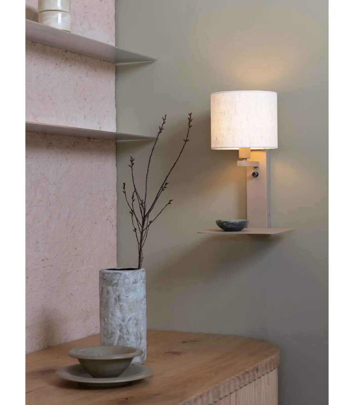 It's about RoMi Wandlamp Florence - Bruin - 24x24x42cm