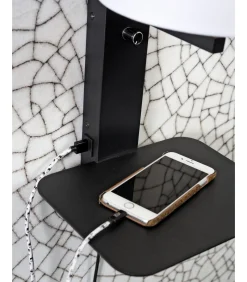 It's about RoMi Wandlamp Florence - Wit/Zwart - 24x22x42cm