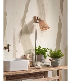 New Wandlamp Java - Bamboe - Ø15cm Muurverlichting