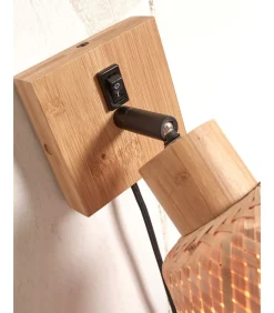 New Wandlamp Java - Bamboe - Ø15cm Muurverlichting
