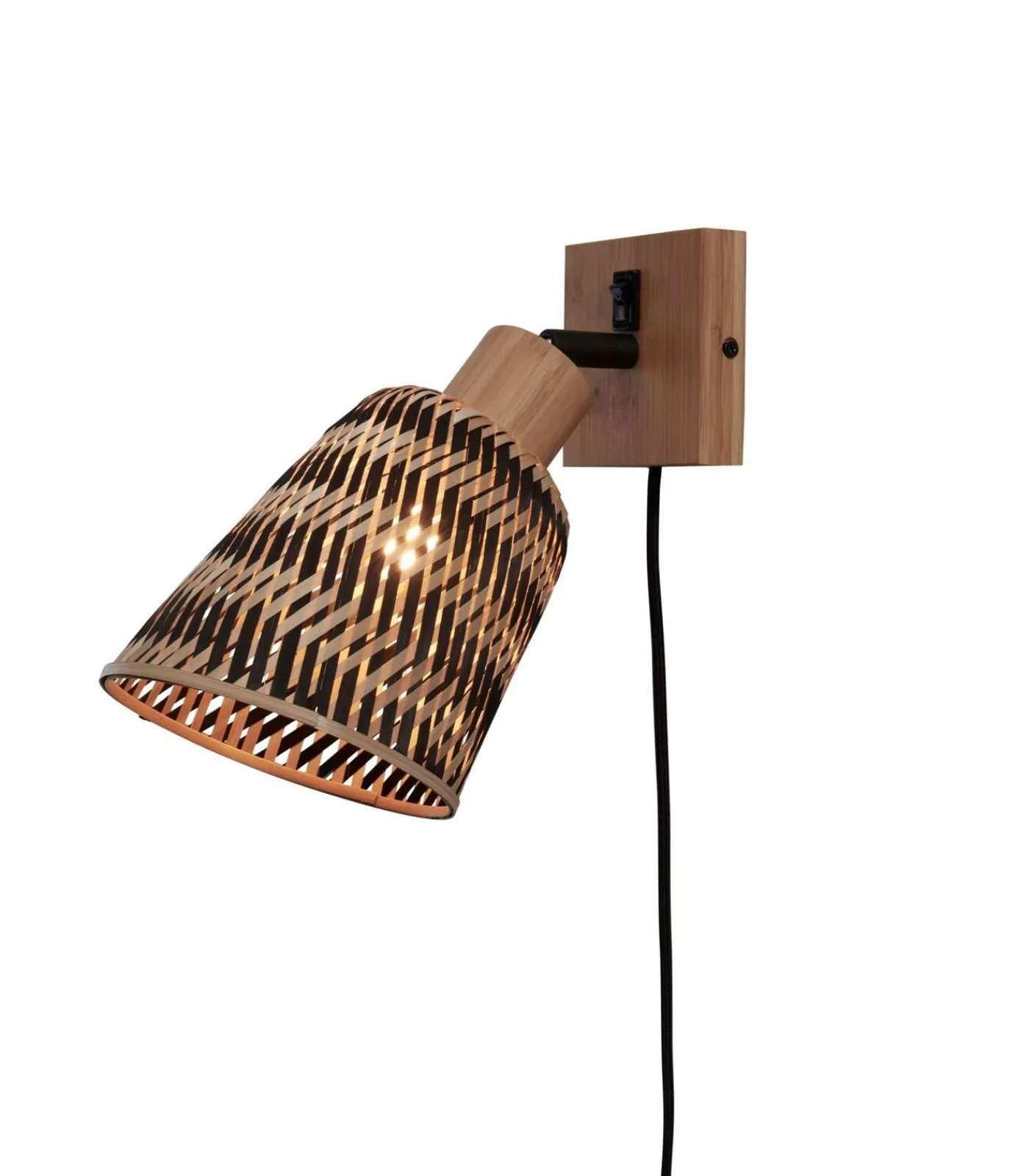 GOOD &MOJO Wandlamp Java - Bamboe Naturel/Zwart - Ø15cm
