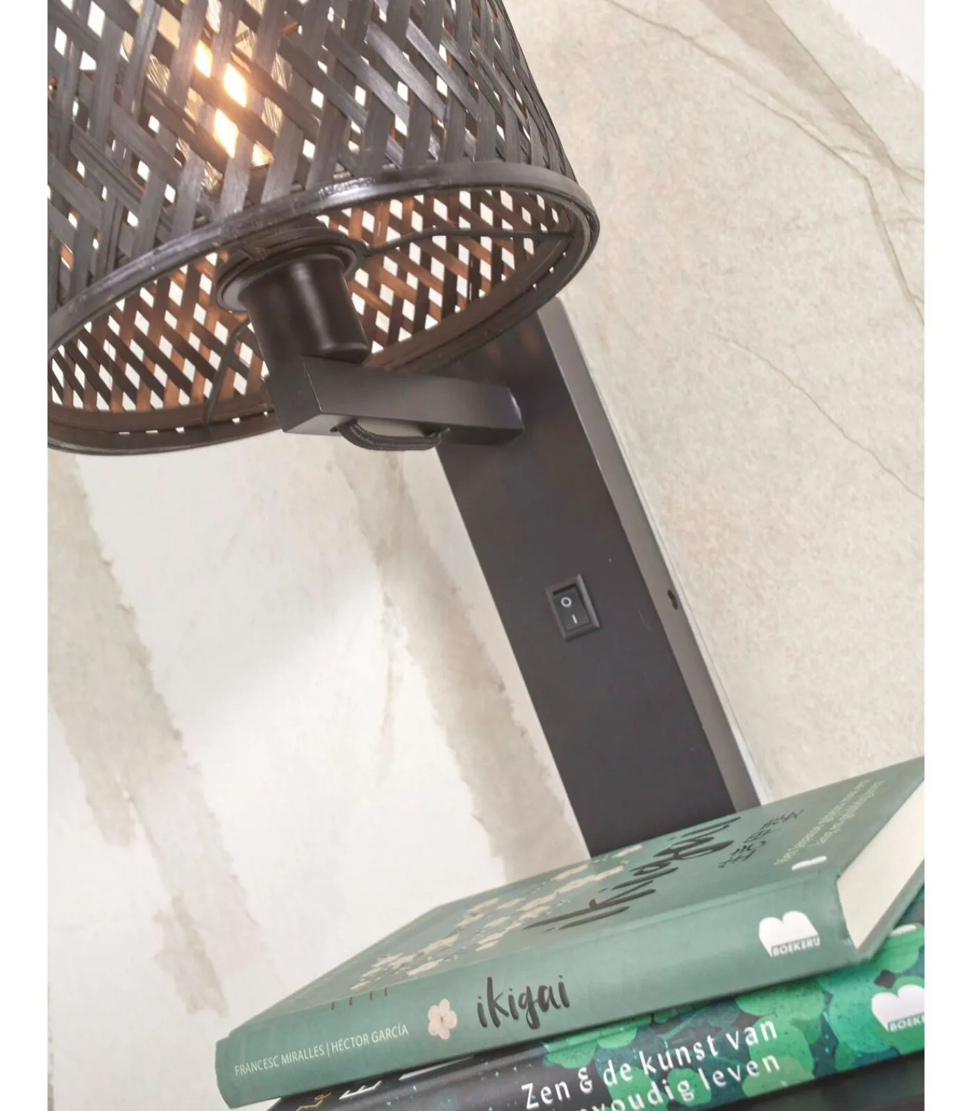 GOOD &MOJO Wandlamp Java - Bamboe Zwart - 30x22x52cm