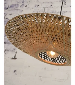 Best Wandlamp Kalimantan - Bamboe/Zwart - 105x60x55cm Muurverlichting