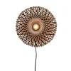 Hot Wandlamp Kalimantan - Bamboe/Zwart - Ø30cm Muurverlichting