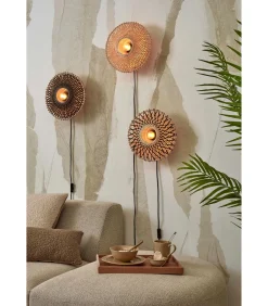 Best Wandlamp Kalimantan - Bamboe - Ø30cm Muurverlichting