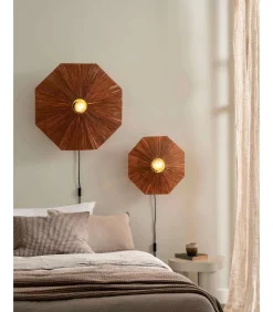 Online Wandlamp Panama - Bruin - 45x7x45cm Muurverlichting