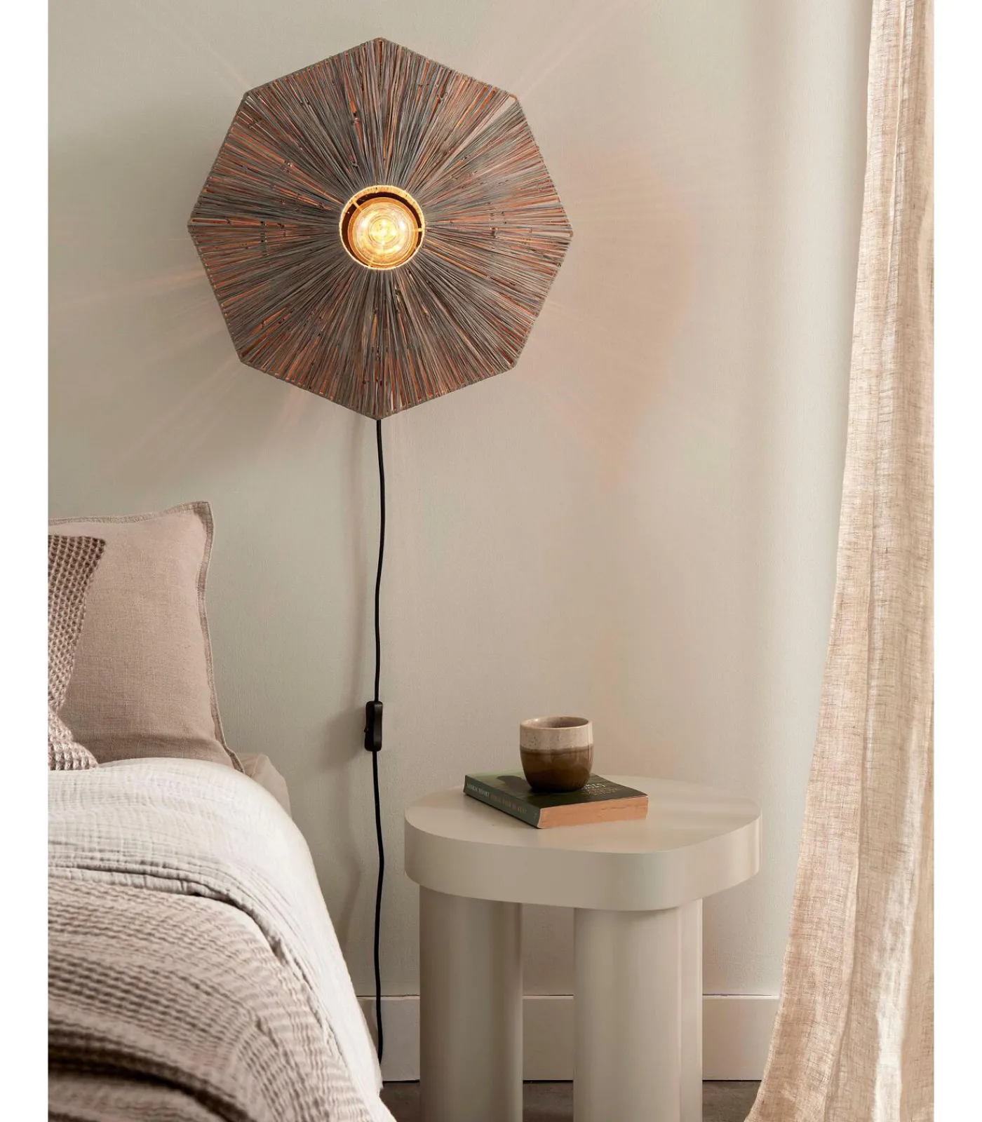 Sale Wandlamp Panama - Donker grijs - 45x7x45cm Muurverlichting