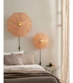 Hot Wandlamp Panama - Naturel - 45x7x45cm Muurverlichting