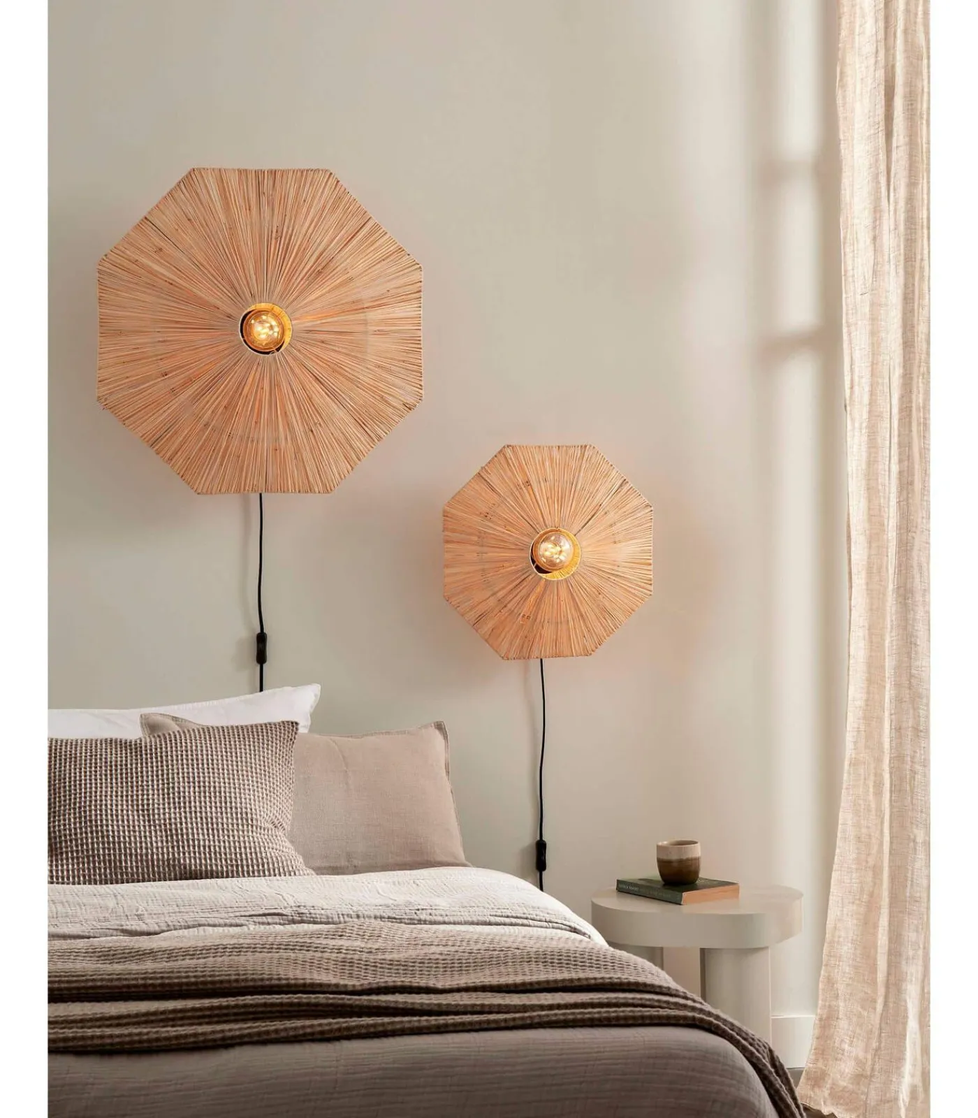 GOOD &MOJO Wandlamp Panama - Naturel - 65x7x65cm