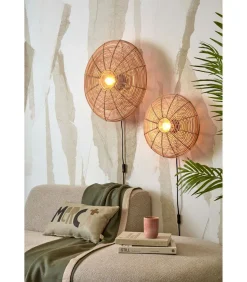 Outlet Wandlamp Tanami - Rotan - Ø40cm Muurverlichting