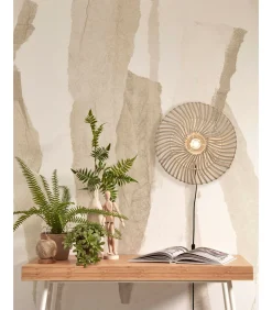 Discount Wandlamp Zanzibar - Rotan Wit - Ø40cm Muurverlichting