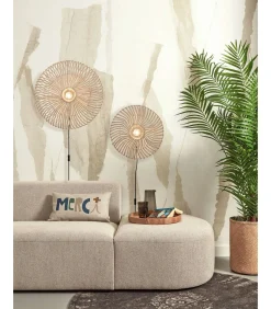 GOOD &MOJO Wandlamp Zanzibar - Rotan Wit - Ø55cm