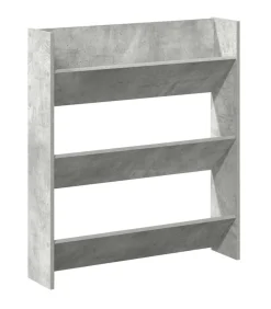 vidaXL Wandschoenenkast 80x18x90 cm spaanplaat betongrijs
