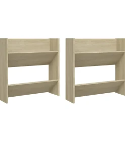 Sale Wandschoenenkasten 2 st 60x18x60 cm spaanplaat sonoma eiken Organiseren