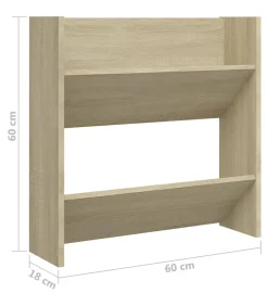 Sale Wandschoenenkasten 2 st 60x18x60 cm spaanplaat sonoma eiken Organiseren