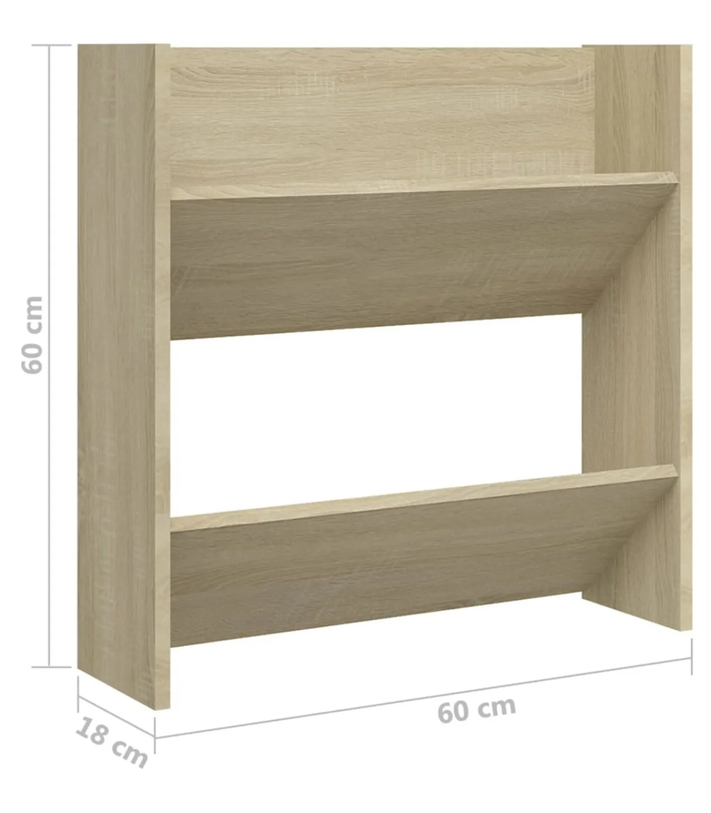 Sale Wandschoenenkasten 2 st 60x18x60 cm spaanplaat sonoma eiken Organiseren
