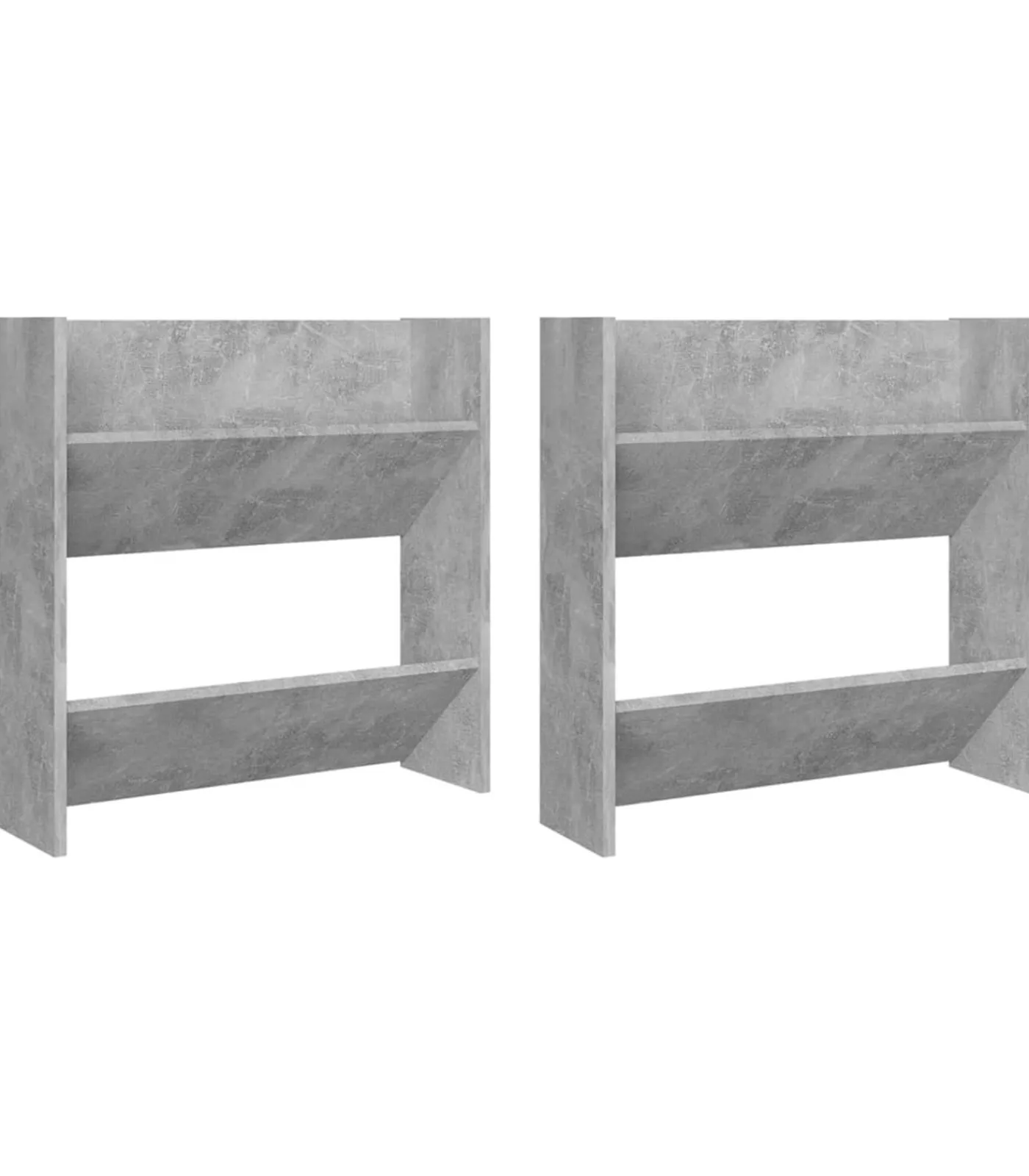 Sale Wandschoenenkasten 2 st 60x18x60 cm spaanplaat betongrijs Organiseren