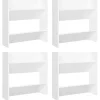 Clearance Wandschoenenkasten 4 st 60x18x60 cm bewerkt hout wit Organiseren