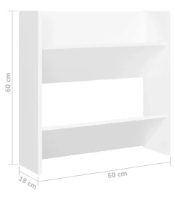 Clearance Wandschoenenkasten 4 st 60x18x60 cm bewerkt hout wit Organiseren