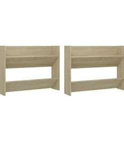 Online Wandschoenenkasten 2 st 80x18x60 cm spaanplaat sonoma eiken Organiseren