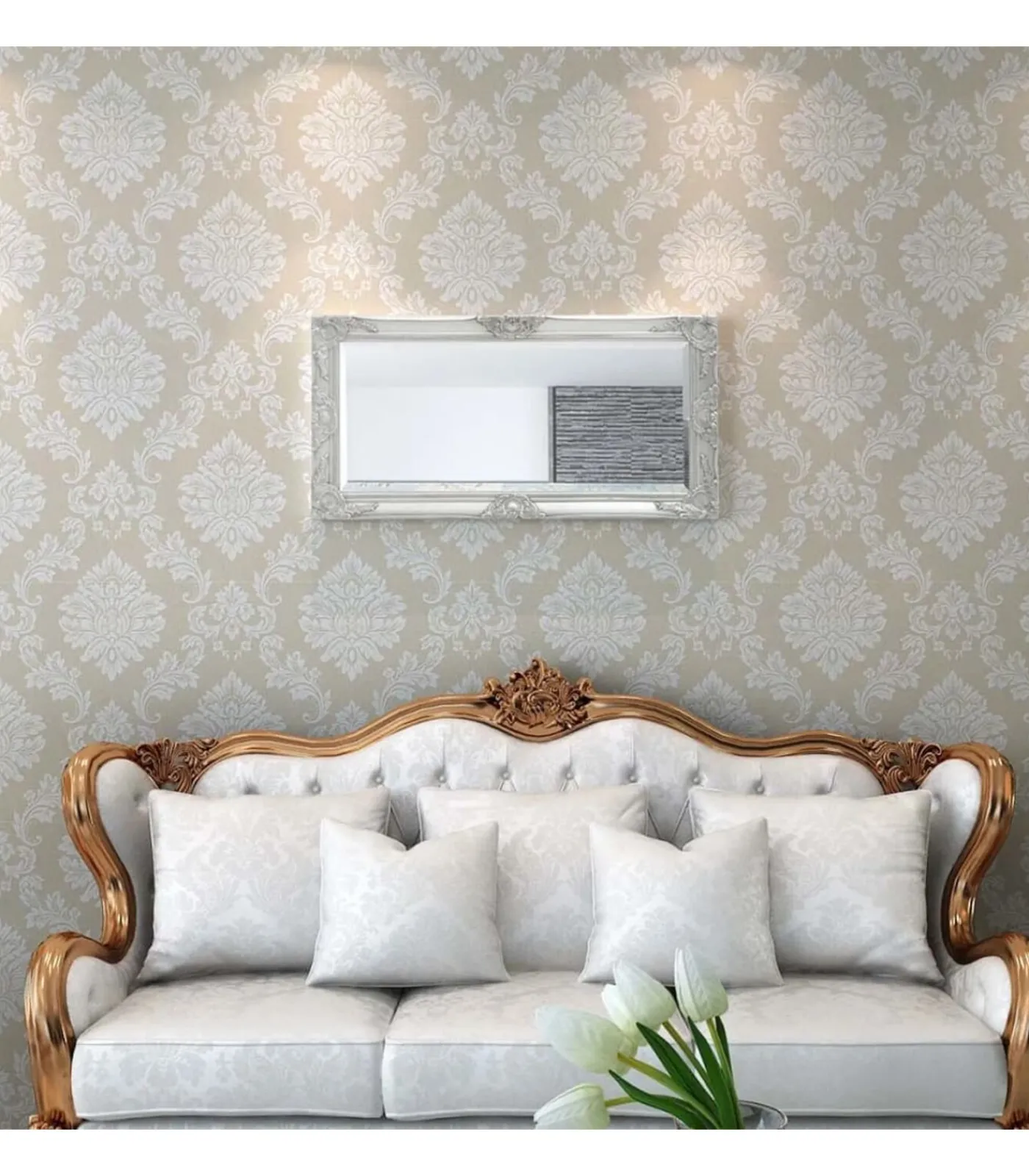 vidaXL Wandspiegel Barok 100 x 50 cm zilver