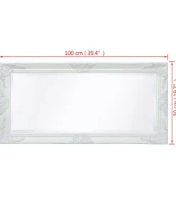 Hot Wandspiegel Barok 100 x 50 cm wit Spiegels