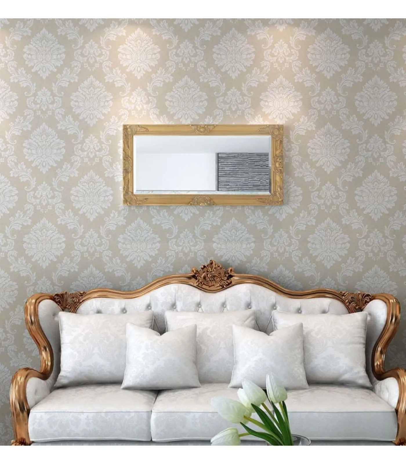 New Wandspiegel Barok 100 x 50 cm goud Spiegels