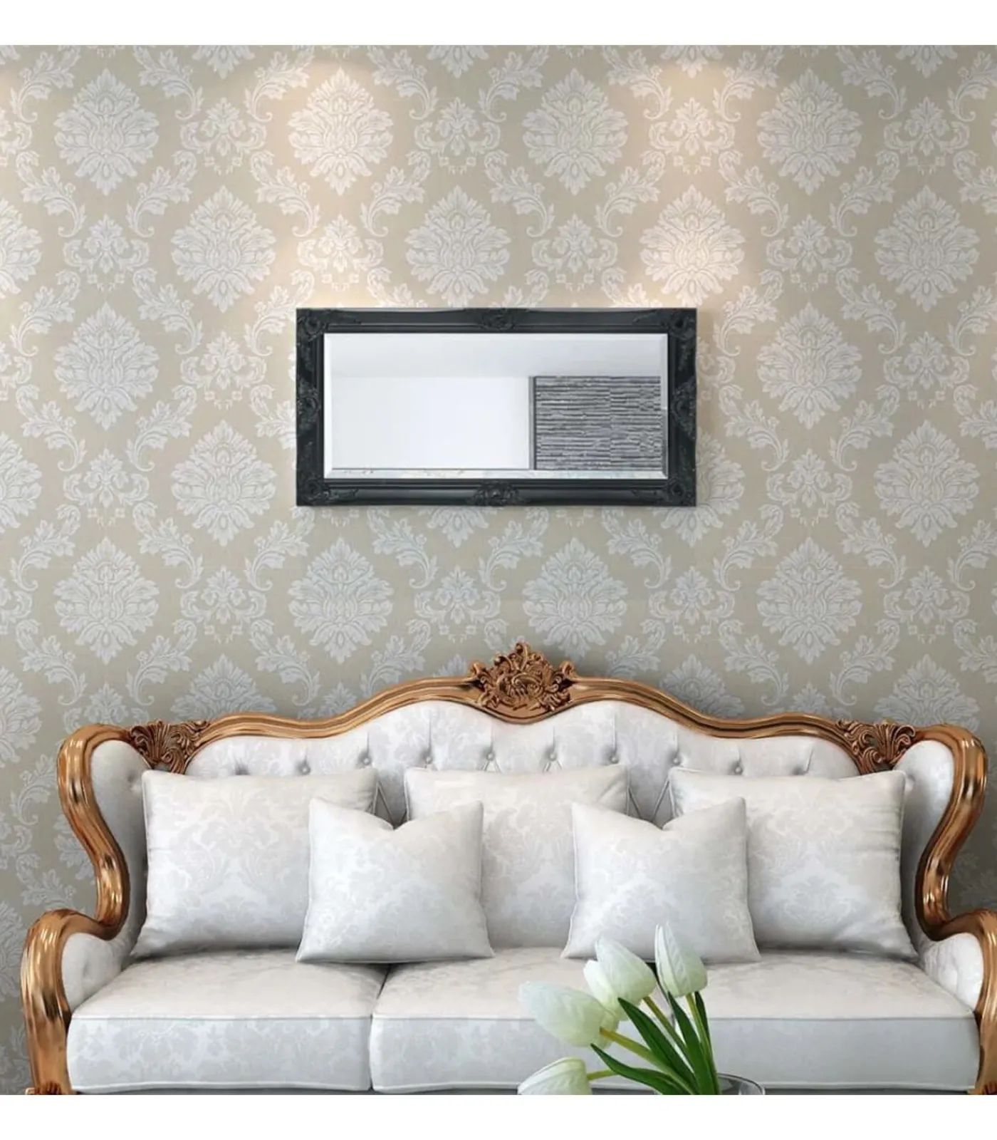 Sale Wandspiegel Barok 100 x 50 cm zwart Spiegels