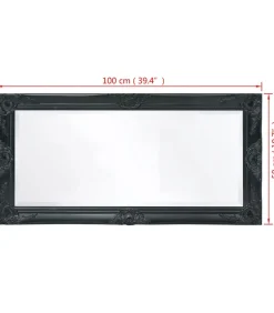 Sale Wandspiegel Barok 100 x 50 cm zwart Spiegels