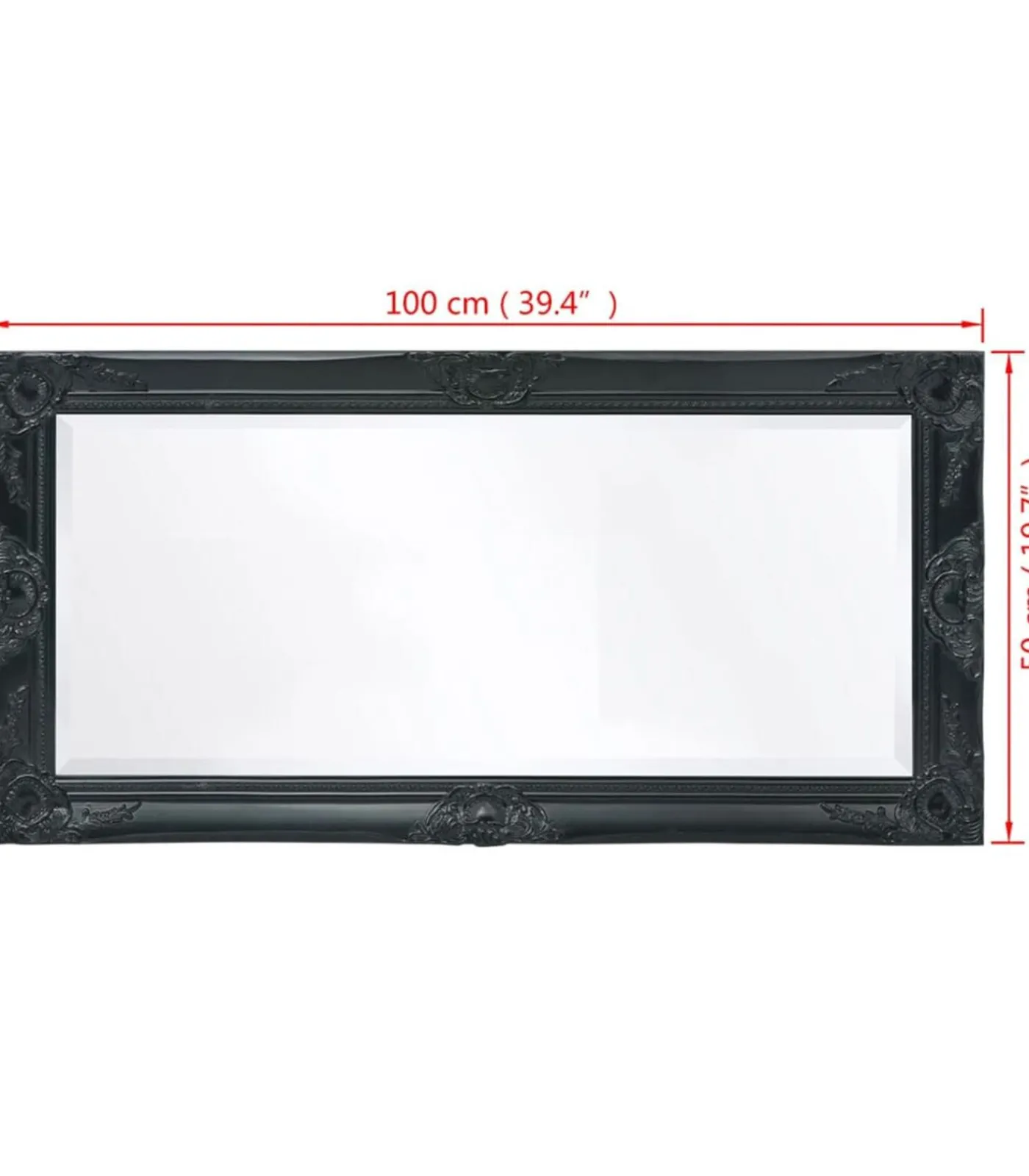 Sale Wandspiegel Barok 100 x 50 cm zwart Spiegels